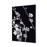 Tekstil vægdekoration A2 Japanese Blossom Black