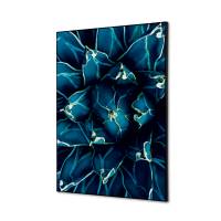 Tekstil vægdekoration A2 Cactus Blue med sort ramme