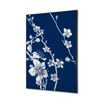 Tekstil vægdekoration A2 Japanese Blossom Blue