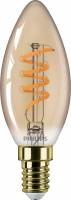 Philips LED classic 15W/2,5W B35 E14 GOLD pære