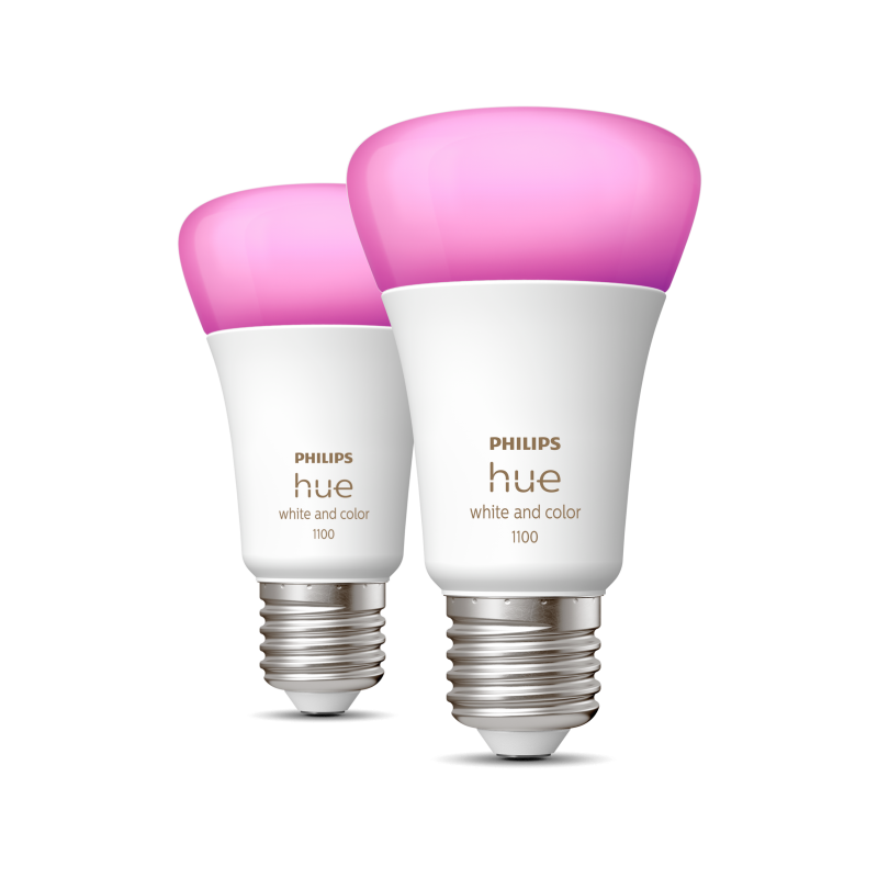 Philips Hue White and Color ambiance 9W A60 E27 EU pærer - 2 stk pakning