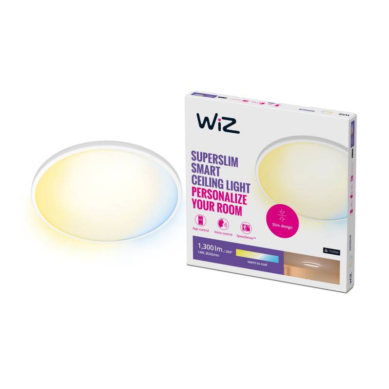 Philips superSlim WiZ Ceiling 14W W RD 27-65K TW hvid