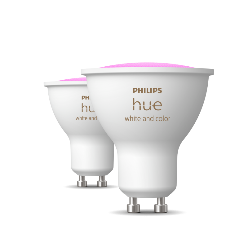 Philips Hue White and Color ambiance 4.2W GU10 EU spot - sæt med 2 Pære