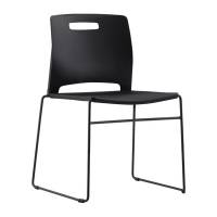 Office Unite plaststol uden arml&aelig;n sort med sort stel