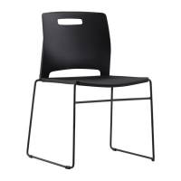 Office Unite plaststol uden arml&aelig;n sort med sort stel
