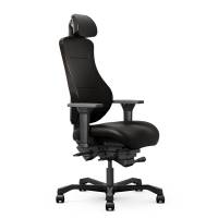 Office Coreza 24/7 kontorstol i sort l&aelig;der med sorte hjul