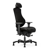 Office Coreza 24/7 kontorstol i sort l&aelig;der med glidesko