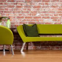 Lyon loungesofa i grøn medley tekstil 202 cm