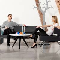 Barcelona loungesofa 198 cm lys grå medley tekstil