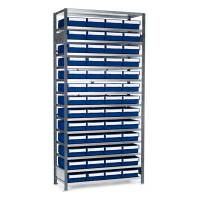 Lagerreol V06 til sm&aring;dele nr.2 inkl. 52 plastkasser, dybde 600mm