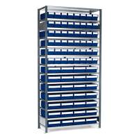 Lagerreol V06 til smådele nr.3 inkl. 76 plastkasser, dybde 300mm