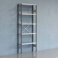 Lagerreol V06 startfag med &aring;ben gavl 2500x1000x300mm galvaniseret