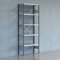 Lagerreol V06 startfag med &aring;ben gavl 2500x1000x400mm galvaniseret