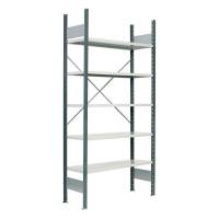 Lagerreol V06 startfag med åben gavl 2100x1000x400mm lakeret