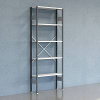 Lagerreol V06 startfag med åben gavl 2500x1000x300mm lakeret