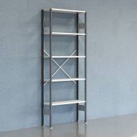 Lagerreol V06 startfag med &aring;ben gavl 2500x1000x300mm lakeret