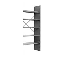 Lagerreol V06 udvidelsesfag med lukket gavl 2100x1000x300mm galvaniseret