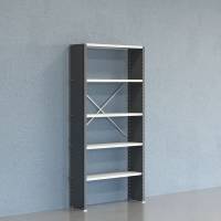 Lagerreol V06 startfag med lukket gavl 2100x1000x300mm lakeret