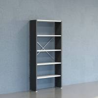 Lagerreol V06 startfag med lukket gavl 2100x1000x300mm lakeret