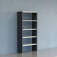 Lagerreol V06 startfag med lukket gavl 2100x1000x400mm lakeret