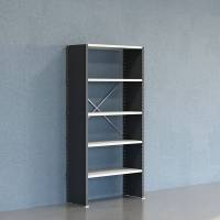 Lagerreol V06 startfag med lukket gavl 2100x1000x400mm lakeret