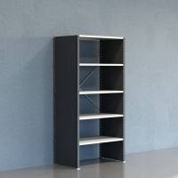 Lagerreol V06 startfag med lukket gavl 2100x1000x600mm lakeret