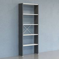 Lagerreol V06 startfag med lukket gavl 2500x1000x300mm lakeret
