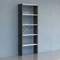 Lagerreol V06 startfag med lukket gavl 2500x1000x300mm lakeret