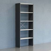 Lagerreol V06 startfag med lukket gavl 2500x1000x400mm lakeret