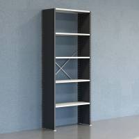 Lagerreol V06 startfag med lukket gavl 2500x1000x400mm lakeret