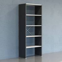 Lagerreol V06 startfag med lukket gavl 2500x1000x500mm lakeret