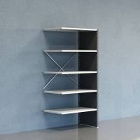 Lagerreol V06 udvidelsesfag med lukket gavl 2100x1000x600mm lakeret