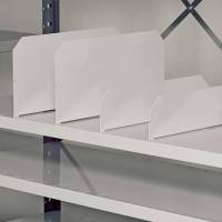 Deleplade til V06 hylder 100x400mm lysegr&aring; RAL 7035