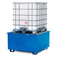 Spildbakke til opbevaring af &eacute;n IBC-container, bl&aring; 