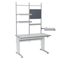 Arbejdsbord ErgoMulti 2.0 Model 2 1500x800mm HPL bordplade, gr&aring;