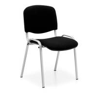 ISO konferencestol med alugrå ben og sort stof