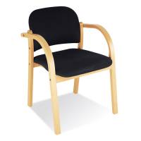 Elva konferencestol med bøg stel og sort stof