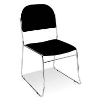 Vesta konferencestol med krom ben og sort stof