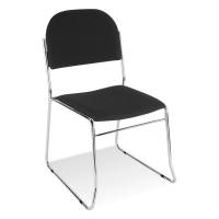 Vesta konferencestol med krom ben og grå stof