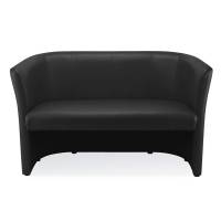 Lounge Club 2 personers sofa i sort skindimitation