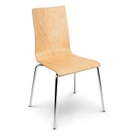 Cafestol VII standard med krom stel og bøg laminat