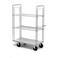 Rullevogn med 3 hylder 1860x650x1400mm, s&oslash;lv med sorte hjul