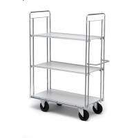 Rullevogn med 3 hylder 1860x650x1800mm, s&oslash;lv med sorte hjul