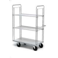 Rullevogn med 3 hylder 1860x850x1400mm, s&oslash;lv med sorte hjul