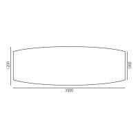 Consensus konferencebord bådformet 350x120cm med bøg bordplade