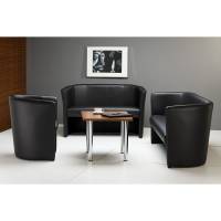 Lounge Club 3 personers sofa i sort skindimitation