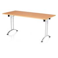 Office Party klapbord 140x80cm bøg med forkromet stel