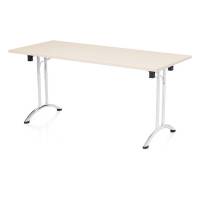 Office Party klapbord 140x80cm birk med forkromet stel