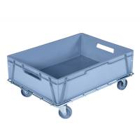 Trolley til Eurokasser, kapacitet 400 kg, galvaniseret st&aring;l 