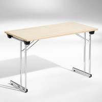 Kongress klapbord 120x50cm birk med krom stel